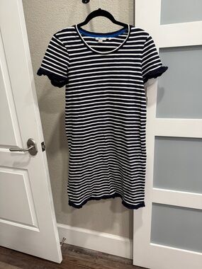 Boden brand Striped Navy and White Short Sleeve Knit Dress Size Med